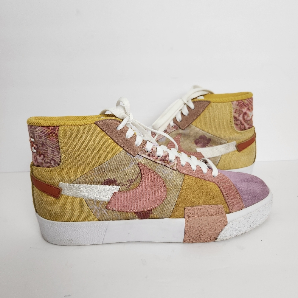 Nike SB Zoom Blazer Mid PRM Mens Size 7 Sanded Gold/White Sneakers DM0859-700